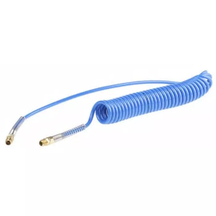 RS PRO 2 m Polyurethane Recoil Hose with BSPT 1/4 Male connector Blue 10 mm Outer Dia