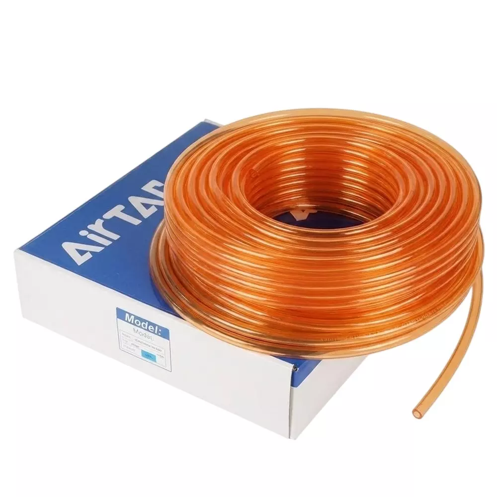 Airtac US 98A Series PU Tube Clear Orange Color 6 mm Outer x 4 mm Inner Diameter and 1.00 mm Wall Thickness, US 98A060040-100 (Roll of 100 m)