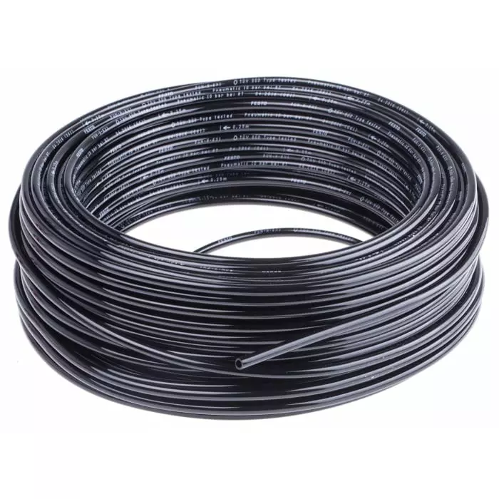 Festo Compressed Air Pipe Black Polyurethane 6 mm x 50m PUN-H Series, PUN-H-6X1-SW (Bag 50 Piece)