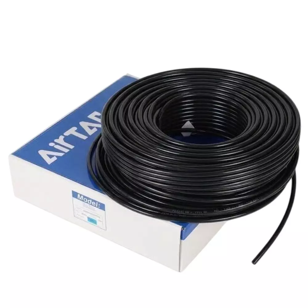 Airtac US 98A Series PU Tube Black Color 12 mm Outer x 8 mm Inner Diameter and 2.00 mm Wall Thickness, US 98A120080-100 (Roll of 100 m)