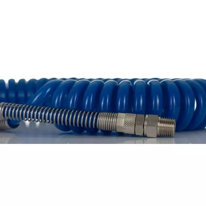 RS PRO 4m Polyurethane Recoil Hose with R 1/4 connector Blue 8 mm Outer Dia