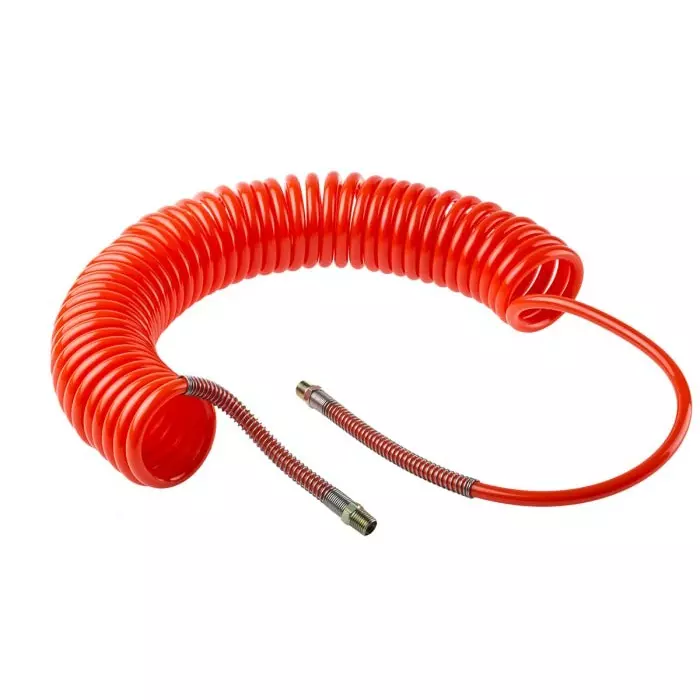 RS PRO 6m Polyurethane Recoil Hose with BSPT 1/4 Male connector Red 10 mm Outer Dia