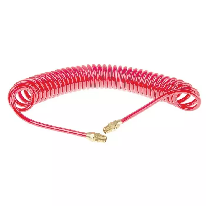 RS PRO 4m Polyurethane Recoil Hose with R 1/4 connector Red 8 mm Outer Dia