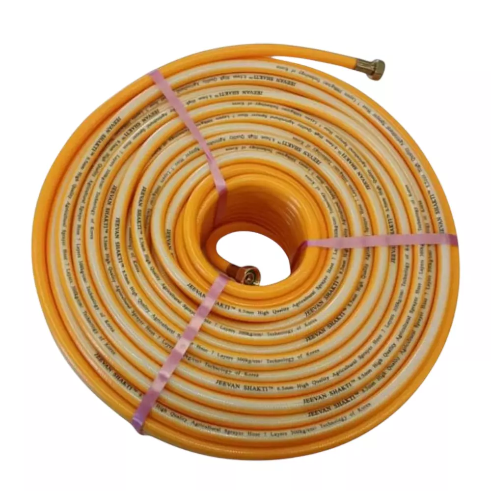 Jeevan Shakti Spray Hose Pipes 5 Layer 8.5 mm Dia and 60 Kg/cm² Working Pressure and 100 m Length