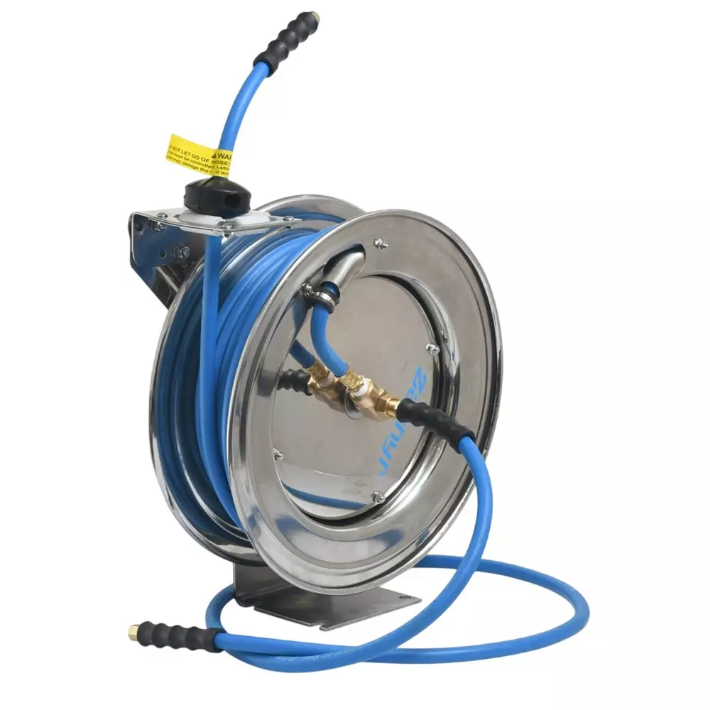 Zephyr Auto-Retractable Air Hose Reel Rubber Blue 6 mm x 15 m, ZAR0615SS