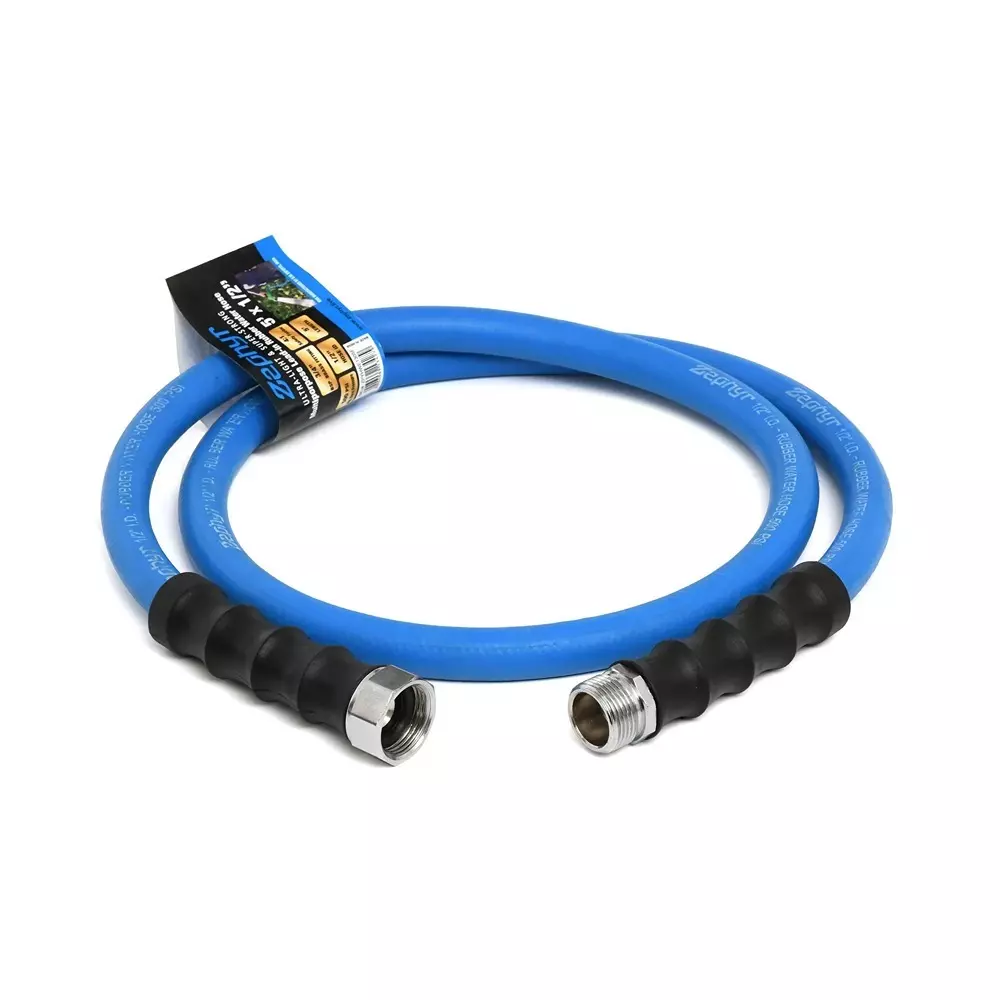 Zephyr Rubber Water Hose with Fitting Blue 13 mm x 2 m, ZWLD1302