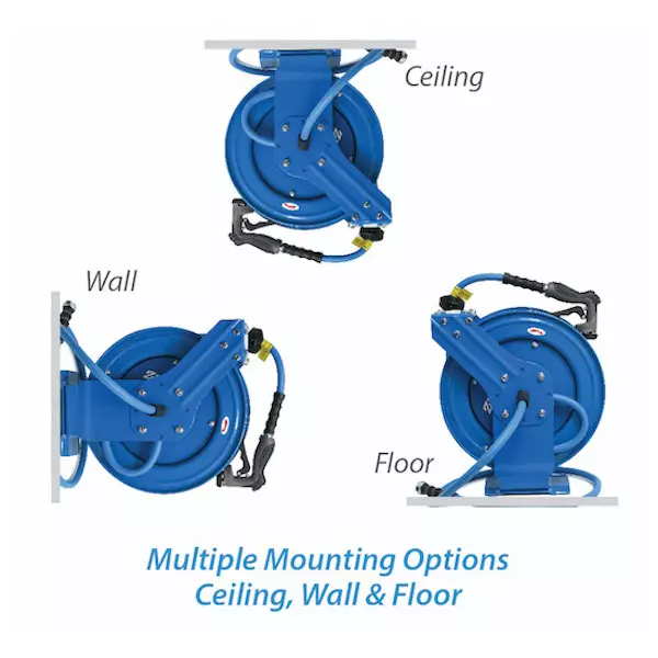 Zephyr Auto-Retractable Water Hose Reel 19 mmx20 m Blue Rubber 10 Bar