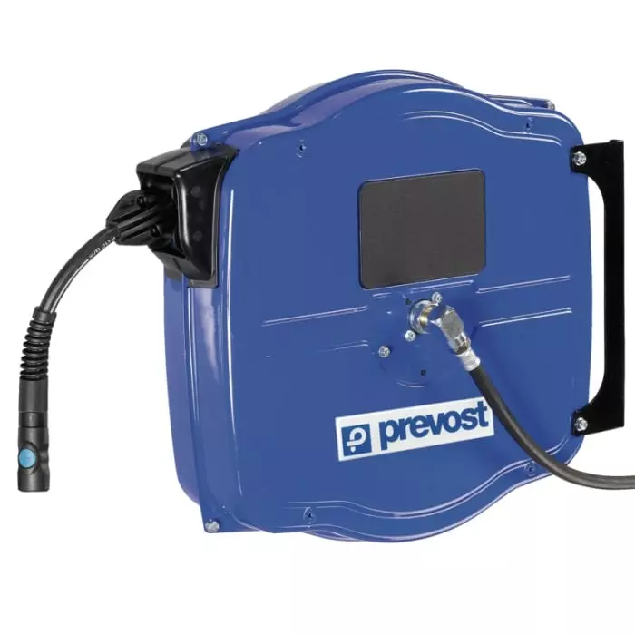 PREVOST Wall Mounted 10m Air Hose Reel, 8 mm Inner Diameter, 14 mm Outer Diameter, 500 LPM Flow Rate, DGF 0810CS