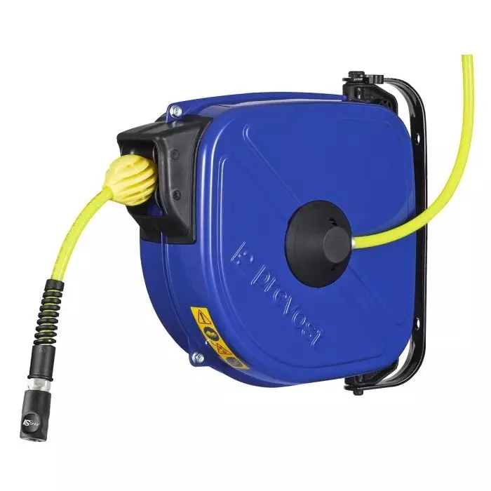 PREVOST Wall Mounted 15m Air Hose Reel, 8 mm Inner Diameter, 12 mm Outer Diameter, 350 LPM Flow Rate, DRFB 0815CS