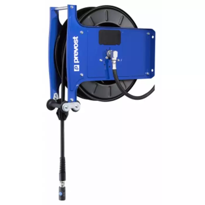 PREVOST Wall Mounted 10m Air Hose Reel, 10 mm Inner Diameter, 17 mm Outer Diameter, 900 LPM Flow Rate, DMO 1010IS