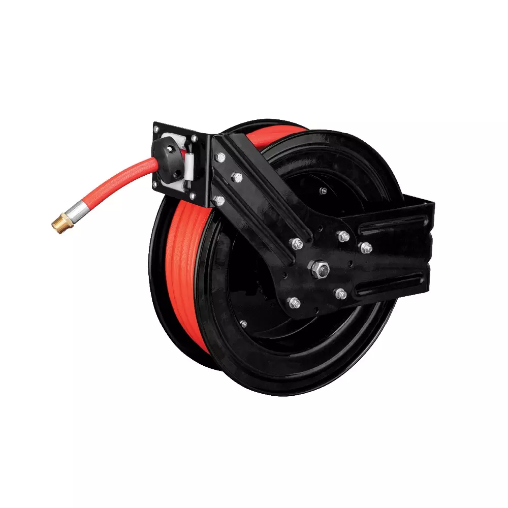 Groz Auto-Retractable Air/Water Hose Reel 300 PSI Max. Pressure 9.52 mm (3/8 inch) Thread 15 m Hose Length, HRE/AW/15M/3-8/B