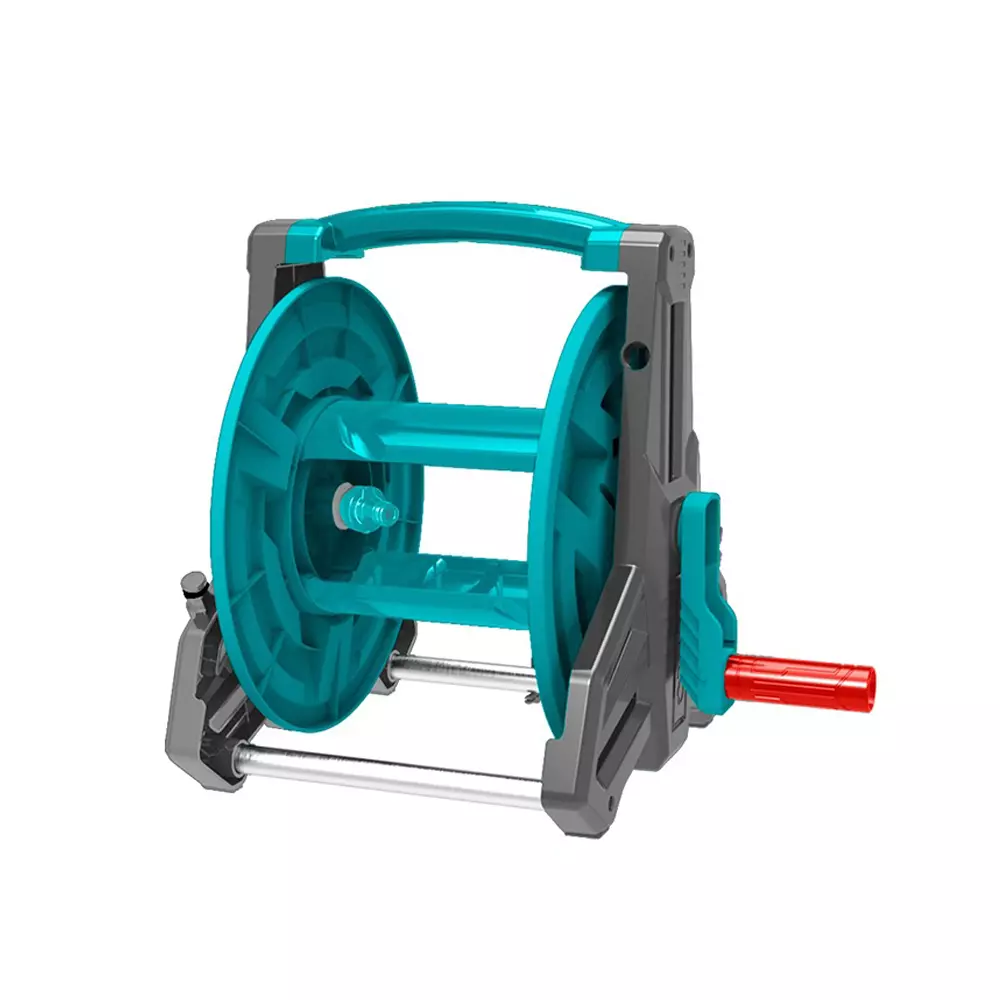 Total Hose Reel 40 m for 1/2 Inch (12.7 mm) Hose Wall Mount Foldable Handle PP Aluminum, THHR40122