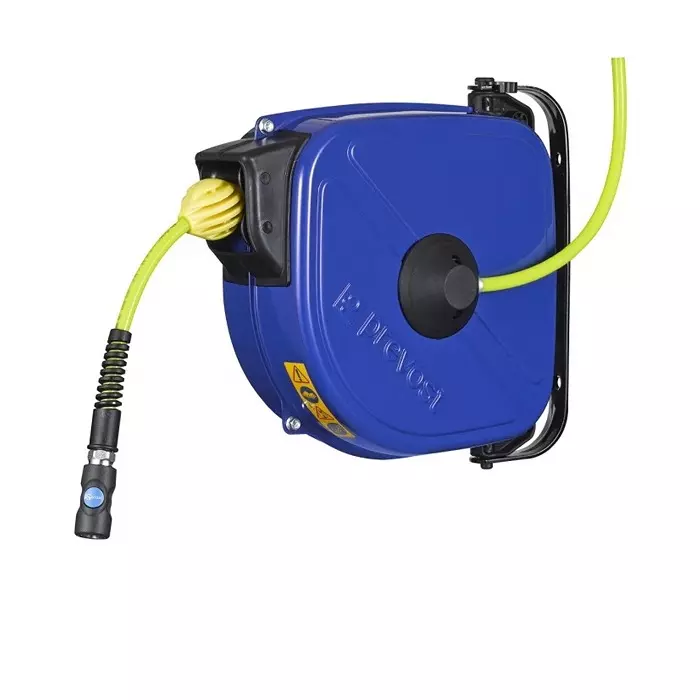 PREVOST Wall Mounted 15m Air Hose Reel, 8 mm Inner Diameter, 12 mm Outer Diameter, 350 LPM Flow Rate, DRFB 0815IS