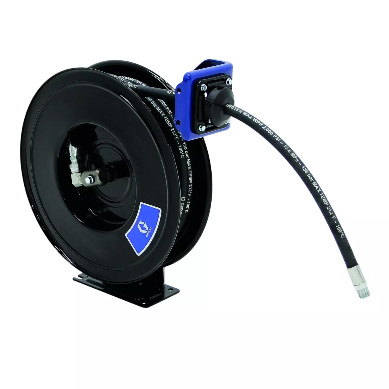 GRACO SDX Series Oil Hose Reel with Hose 12.7 mm (1/2 inch) Inlet Size NPSM (Male) Thread 15 m Length, SDM65B