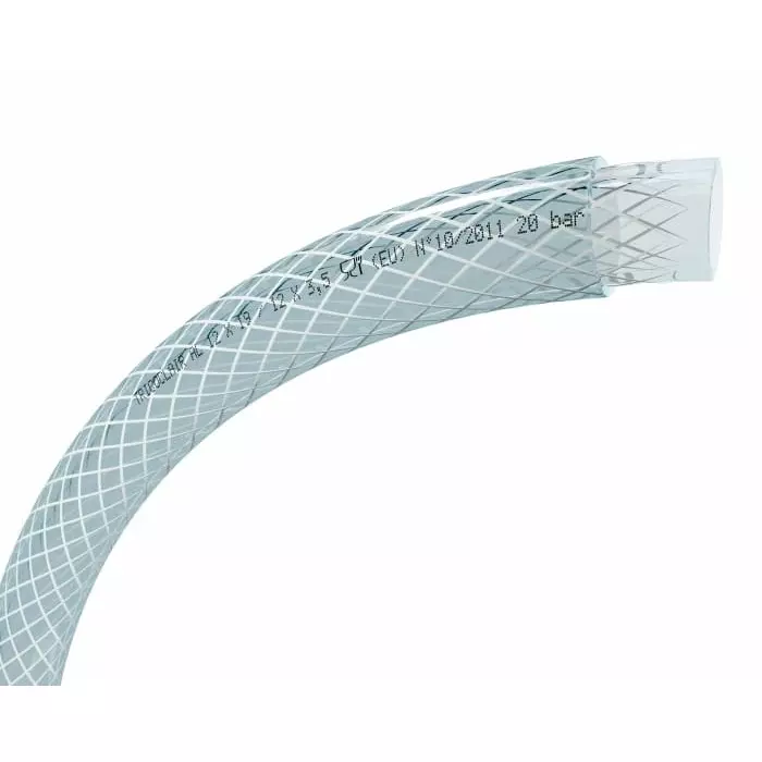 TRICOFLEX TRICOCLAIR AL PVC Hose Pipe 50 mm ID 64 mm OD Clear 25m, 50376
