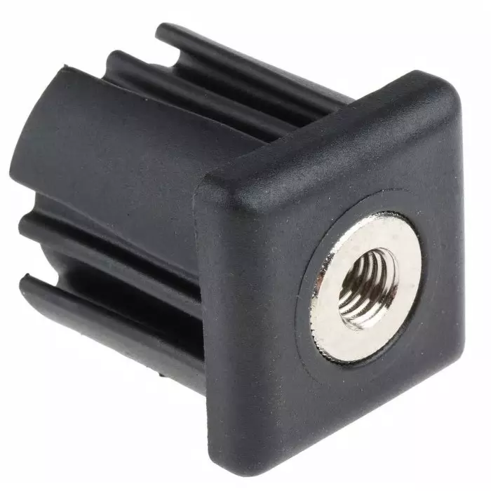 RS PRO Square Nylon Tube Insert 1000 Kg Static Load Capacity & 43 mm Height (Pack of 4)