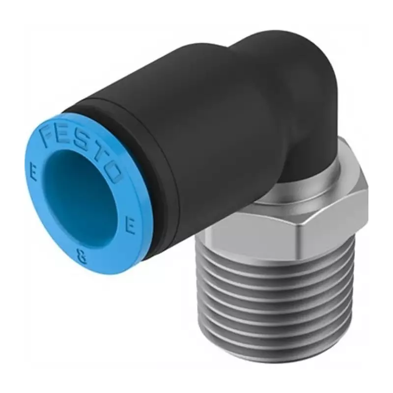 Festo Push-in Fitting NPQE-L Push In 8 mm Connector A Threaded-to-Tube, NPQE-L-R14-Q8-F1A-P10