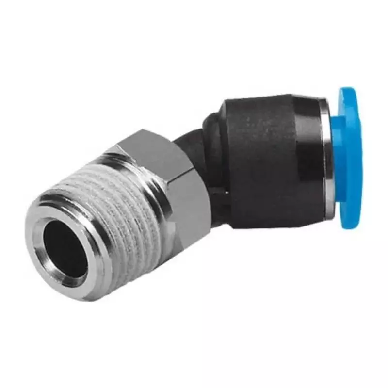 Festo Elbow Threaded Adaptor R 1/4 Male Connector A Threaded-to-Tube, QSW-1/4-10 (Pack of 10 Pcs)