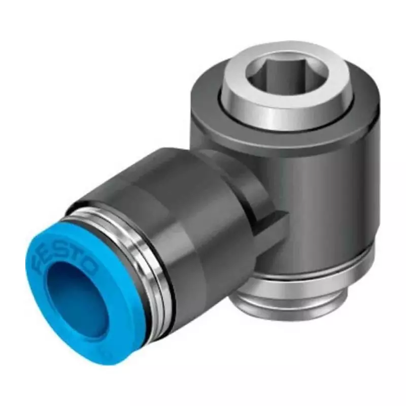 Festo Elbow Threaded Adaptor G 3/8 Male Connector A Threaded-to-Tube, QSLV-G3/8-10-I (Pack of 10 Pcs)