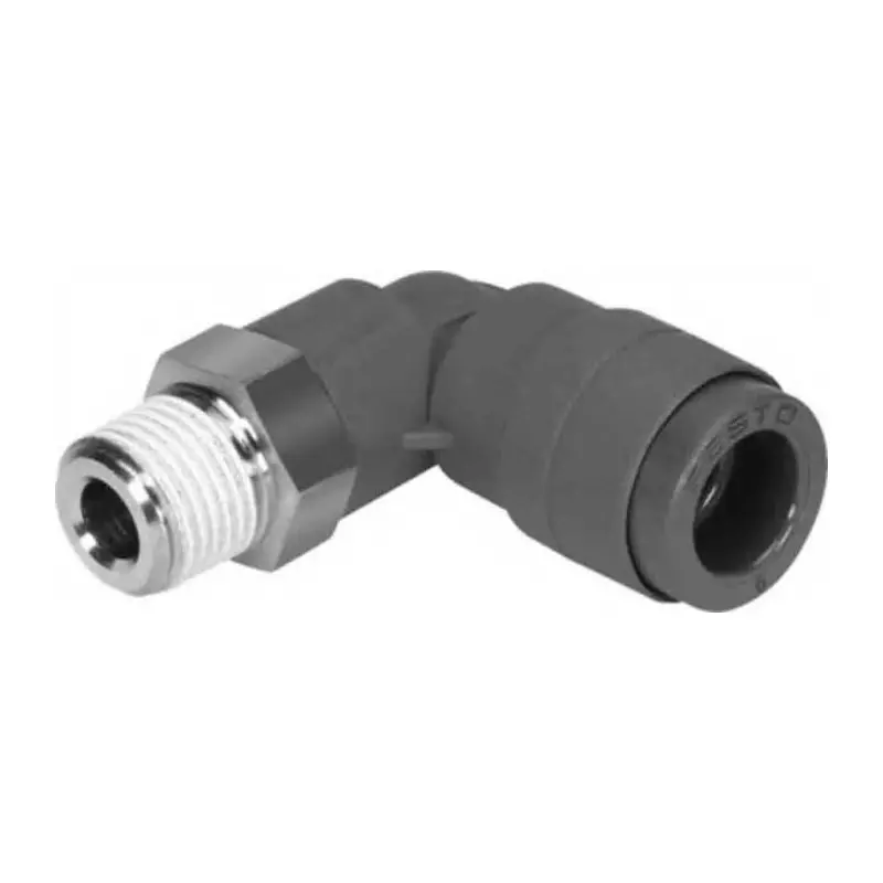 Festo Elbow Threaded Adaptor R 1/4 Male Connector A Threaded-to-Tube, QSL-V0-1/4-10 (Pack of 10 Pcs)