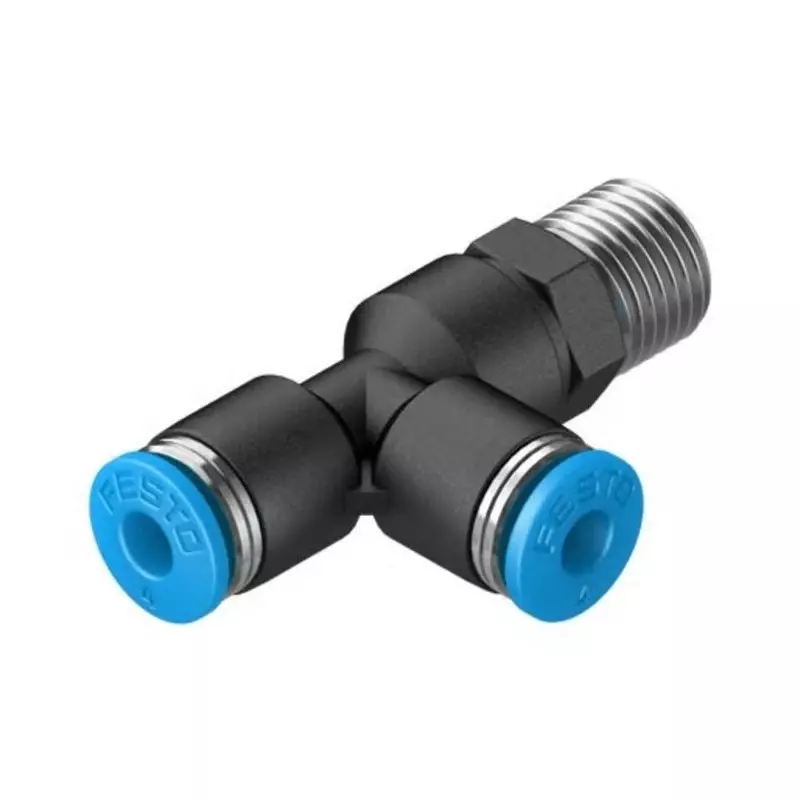 Festo Push-in Fitting QS R 1/8 Male Connector A Threaded, QSTL-1/8-4-100 (Bag of 100 Pcs)