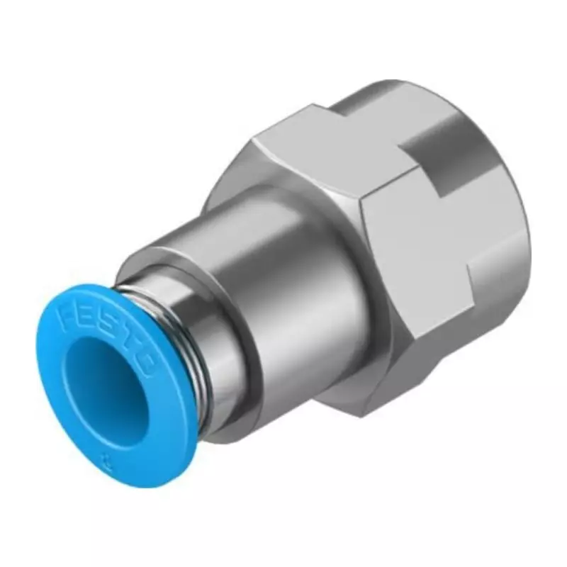 Festo Straight Threaded Adaptor G 1/4 Female Connector A Threaded-to-Tube, QSF-1/4-8-B-50 (Pack of 50 Pcs)