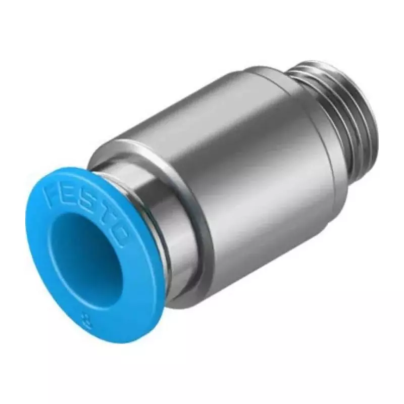 Festo Straight Threaded Adaptor G 1/8 Male Connector A Threaded-to-Tube, QS-G1/8-8-I-100 (Bag of 100 Pcs)