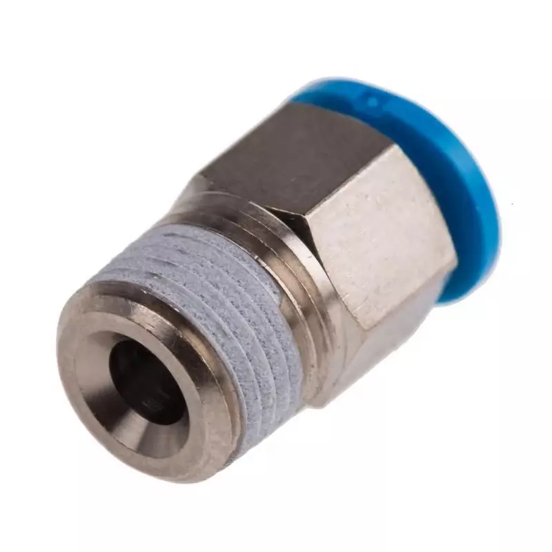 Festo Straight Threaded Adaptor QS R 1/8 Male Connector A Threaded-to-Tube, QSM-1/8-6 (Bag of 10 Pcs)