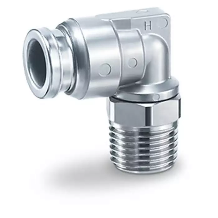 SMC KQB2 Series Elbow Fitting, 16 mm to G 1/2, Threaded-to-Tube Connection Style, KQB2L16-G04-F