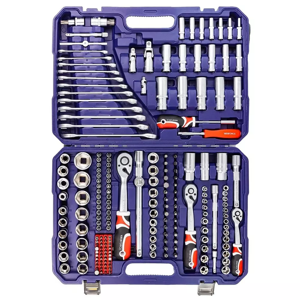 yataforce-216-pcs-socket-kit-with-ratchet-wrenches-chrome-vanadium-steel-14-12-inch-635-127-mm-size-silver-for-home-garage-auto-repairs-use