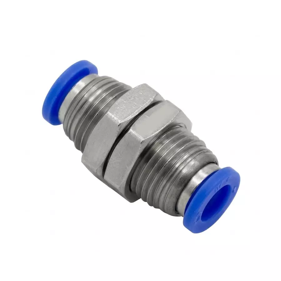 INTECO Bulk Head Union 6 mm Outside Dia 2-Way, PMM-6 (Pack of 100)