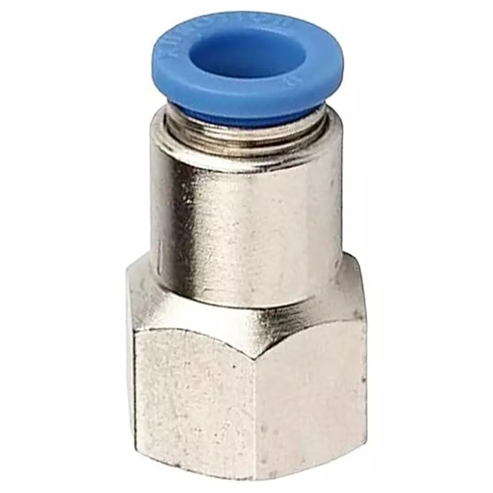 SMSN Female Connector SPCF Brass With Chrome Platted 4 mm Outside Diameter Thread Size 02(1/4)