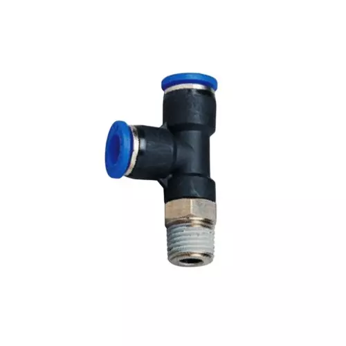SMSN Male Run Tee SPD (PST) 4 mm Outside Diameter 02(1/4) Thread Size Brass With Chrome Platted