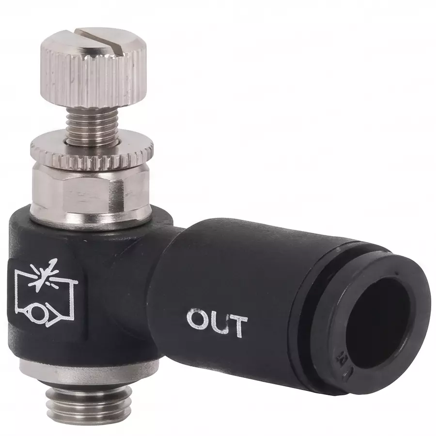 RTQD NSE Flow Control Valve Connector Black Cap Heavy Fitting 10 mm Outer Diameter and 1/8 inch (3.17 mm) Thread Size, 10-01 (1/8)