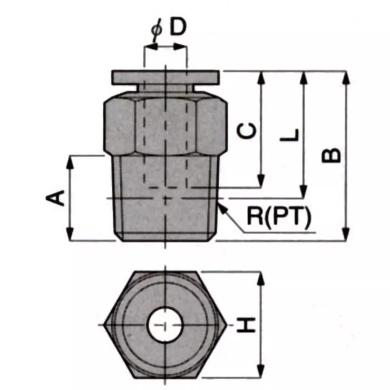 PISCO Straight Fitting Corrosion Resistant Type Φ6 mm, SPC6-02