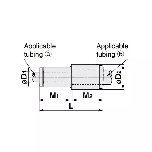 SMC KQ2H Φ12 mm Tube-to-Tube Straight Union, KQ2H12-16A