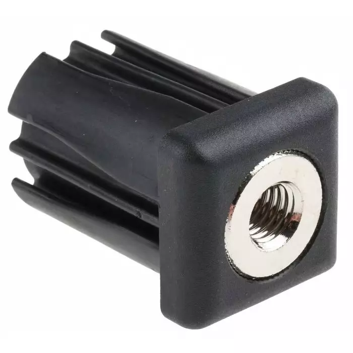RS PRO Square Nylon Tube Insert 500 Kg Static Load Capacity (Pack of 4)