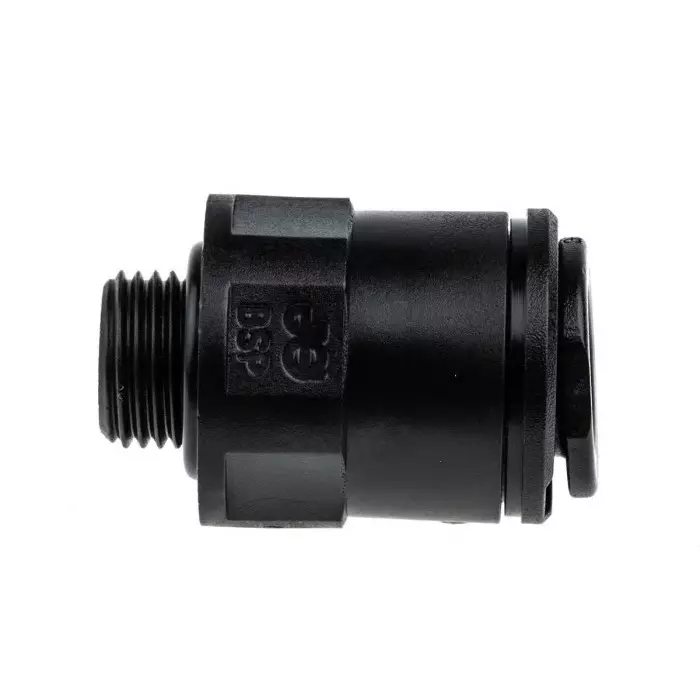 John Guest PM Series Straight Threaded Adaptor G 1/8 Male to Push In 8 mm Threaded-to-Tube Connection Style, PM010811E (Pack of 5)