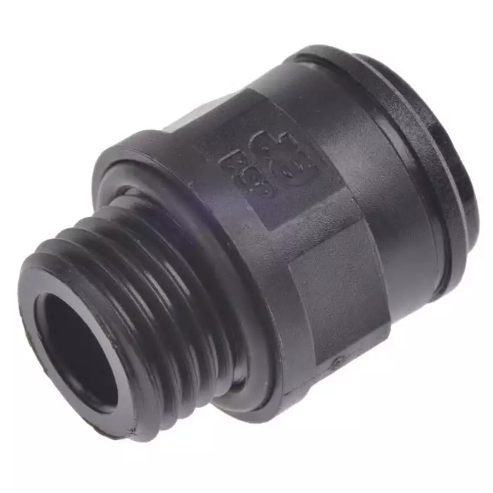 John Guest PM Series Straight Threaded Adaptor G 1/4 Male to Push In 8 mm Threaded-to-Tube Connection Style, PM010812E (Pack of 5)