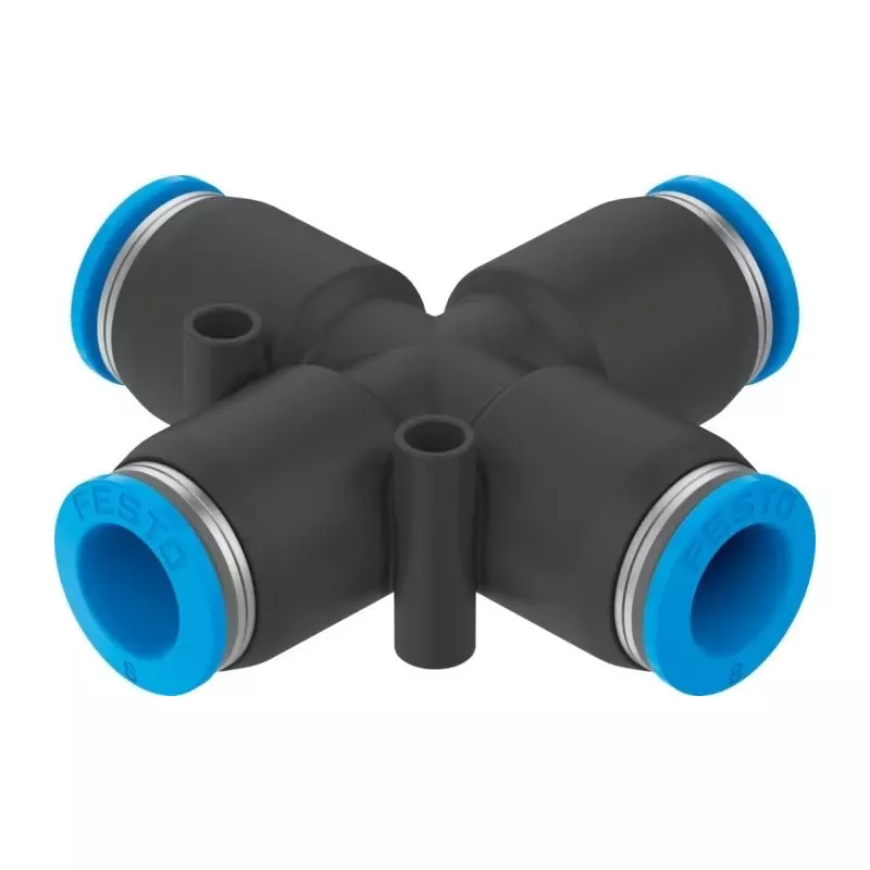 Festo Cross Tube-to-Tube Adaptor QSX Push In 10 mm Connector A, QSX-10 (Pack of 10 Pcs)