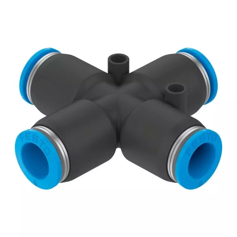 Festo Cross Tube-to-Tube Adaptor QSX Push In 10 mm Connector A, QSX-10 (Pack of 10 Pcs)