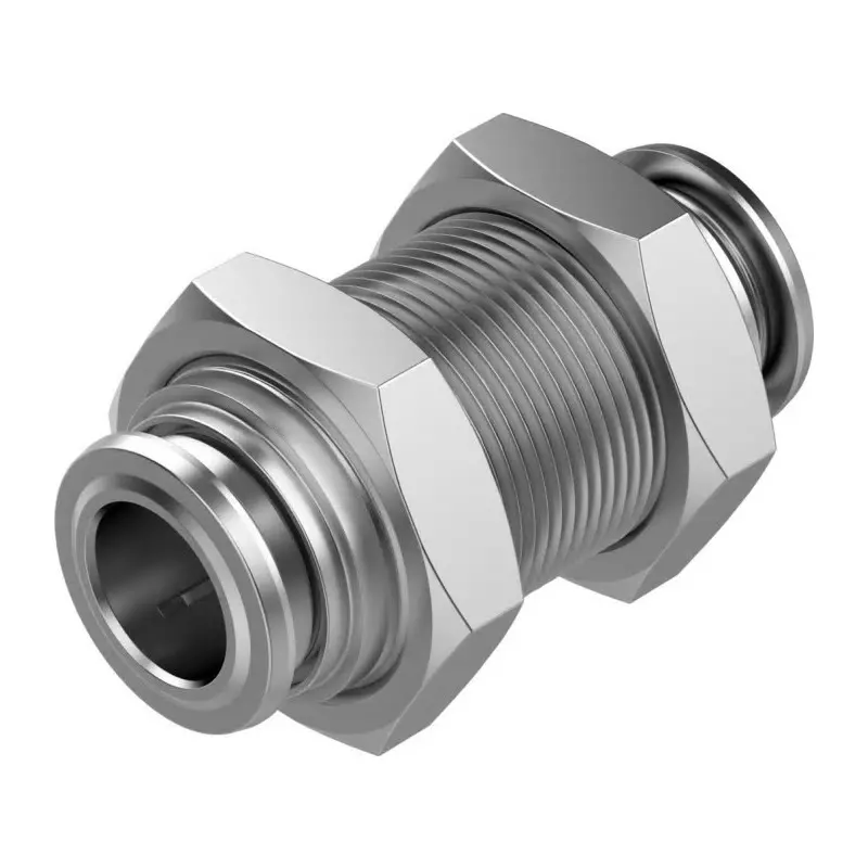 Festo Bulkhead Quick Connector NPQR Push In 10 mm Connector A Tube-to-Tube, NPQR-H-Q10-E