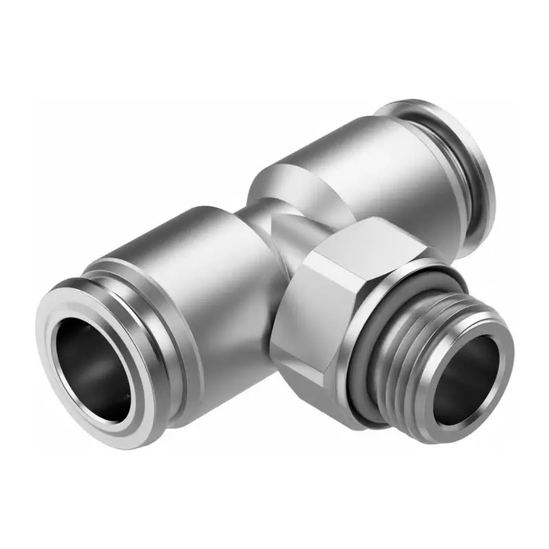 Festo T Fitting NPQR G 1/8 Male Connector A Threaded-to-Tube, NPQR-T-G18-Q8