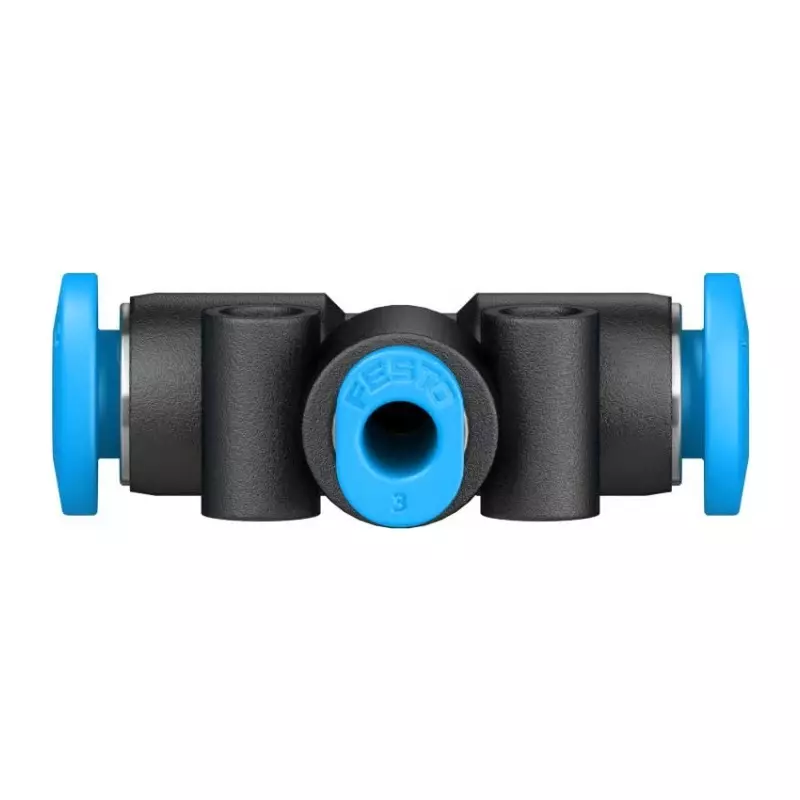 Festo Tee Tube-to-Tube Adaptor QS Push In 4 mm Connector A Tube-to-Tube, QSMT-4-3 (Bag of 10 Pcs)