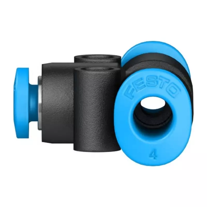 Festo Tee Tube-to-Tube Adaptor QS Push In 4 mm Connector A Tube-to-Tube, QSMT-4-3 (Bag of 10 Pcs)