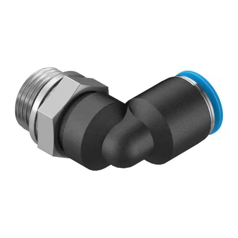 Festo Elbow Threaded Adaptor QSL G 3/8 Male Connector A Threaded-to-Tube, QSL-G3/8-10-20 (Bag of 20 Pcs)
