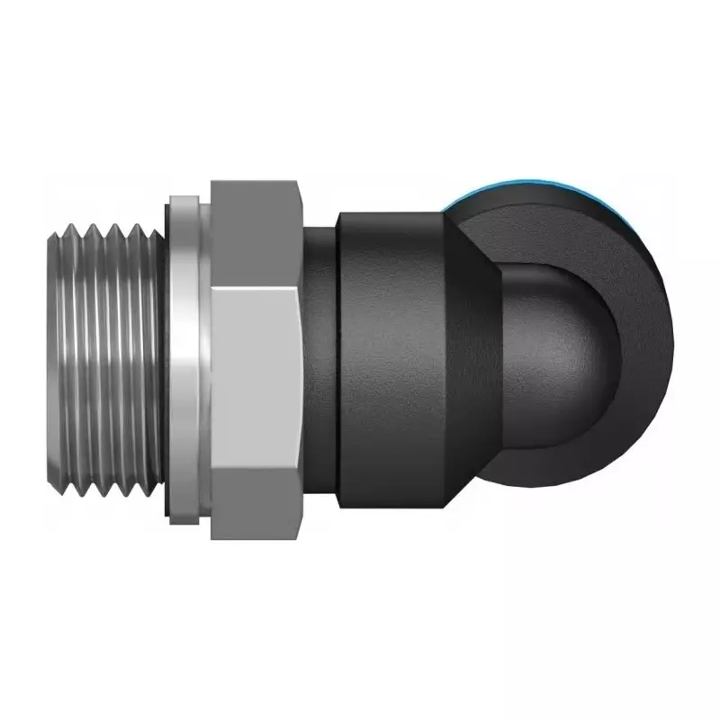 Festo Elbow Threaded Adaptor QSL G 3/8 Male Connector A Threaded-to-Tube, QSL-G3/8-10-20 (Bag of 20 Pcs)