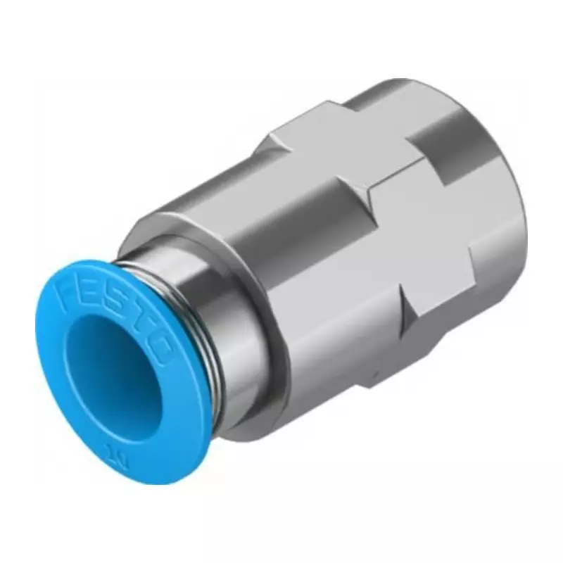 Festo Straight Threaded Adaptor G 1/4 Female Connector A Threaded-to-Tube, QSF-1/4-10-B-50 (Pack of 50 Pcs)