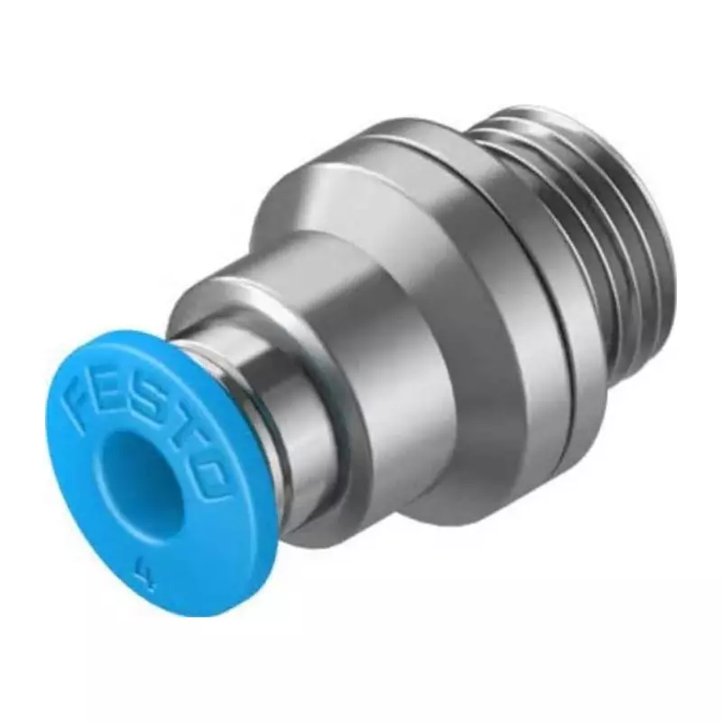 Festo Straight Threaded Adaptor G 1/8 Male Connector A Threaded-to-Tube, QS-G1/8-4-I-100 (Bag of 100 Pcs)