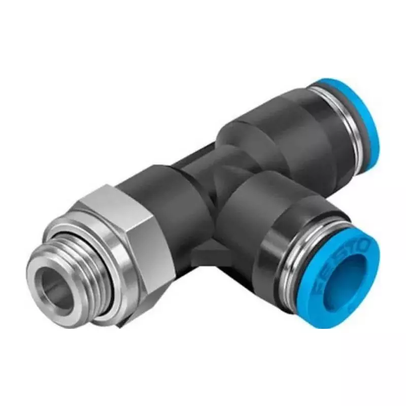 Festo Tee Threaded Adaptor Push In 12 mm Connector A Threaded-to-Tube, QSTL-G1/2-12